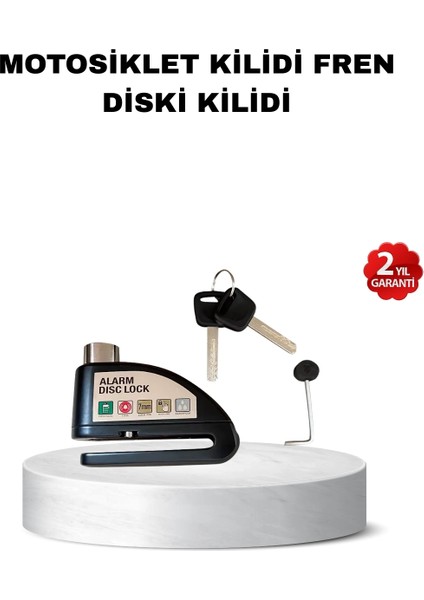 Buğz 110 Db Alarmlı Disk Fren Kilidi Su Geçirmez Çelik Gövde Motosiklet Güvenlik
