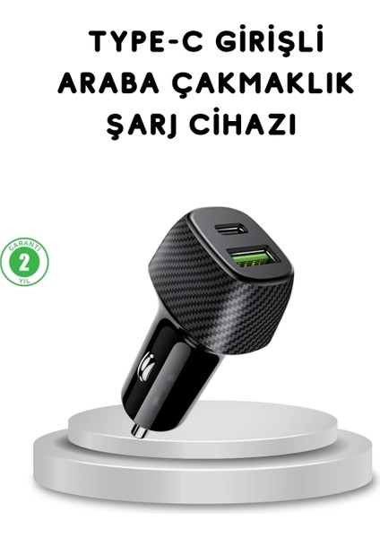 Buğz 38W Araç Şarj Cihazı Type-C Pd USB Hızlı Şarj Çift Port