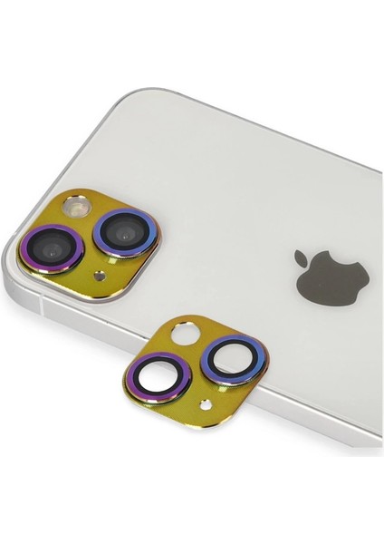 Iphone 13 Pers Alüminyum Kamera Lens - Rainbow