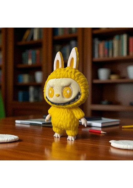 Labubu Figür - El Yapımı Koleksiyon Figürü - Dekoratif Tasarım Oyuncak - Sarı fiyatları