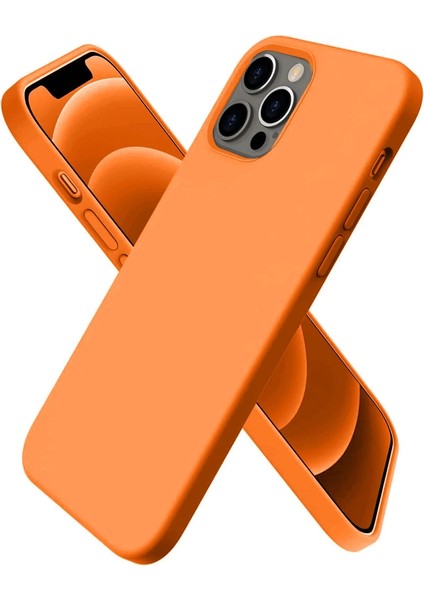 Iphone 12 Pro Kılıf First Silikon - Turuncu