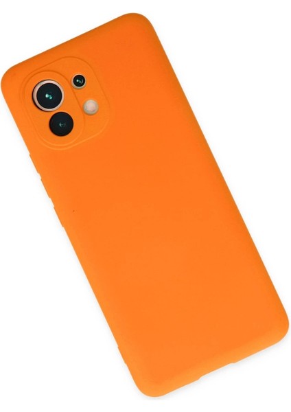 Xiaomi Mi 11 Kılıf Nano Içi Kadife Silikon - Turuncu modelleri