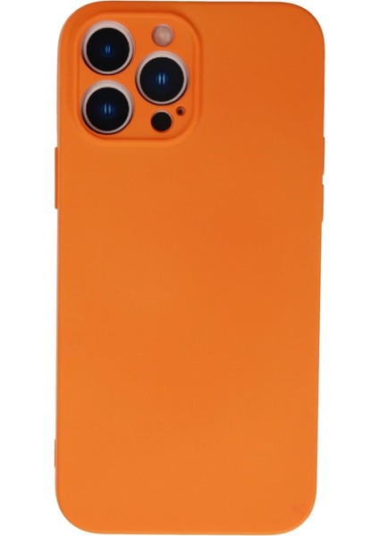 Iphone 13 Pro Kılıf Nano Içi Kadife Silikon - Turuncu