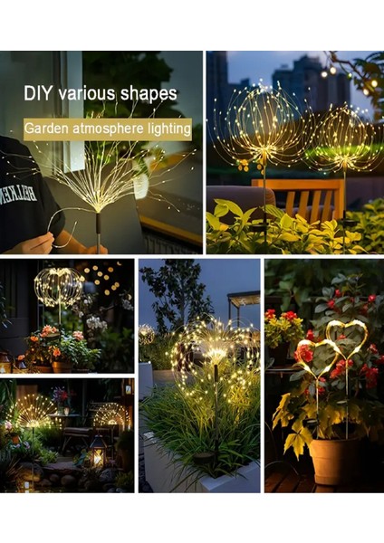 2 Li 40 Tel 120 LED Güneş Enerjili 8 Mod Solar Animasyonlu Bahçe Balkon Parti Süsleme Peri LED Topu modelleri