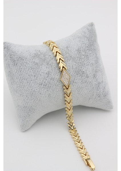 Stil Incisi/xupıng Jewelry Üçgen Zirkon Taşlı Bileklik