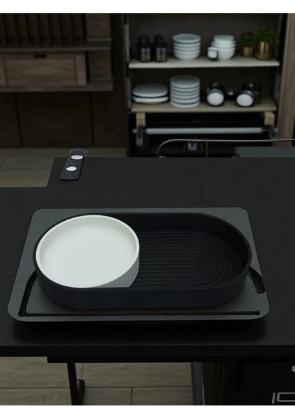 Çok Amaçlı Organizer Tabak Bardak Altlığı ve Atıştırmalık Sunumluk Siyah Beyaz Çerezlik Kahve Çay indirimleri