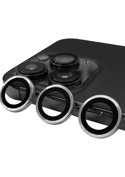 Iphone 14 Pro Max Raze Metal Kamera Lens - Gümüş