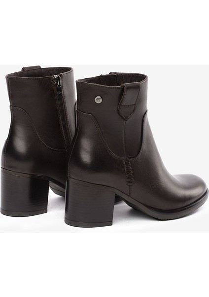 Kadın Kahverengi Hakiki Deri Topuklu Bot 5K2DB32031