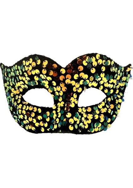 Altın Renk Pul Payet Işlemeli Balo Maskesi fiyatları