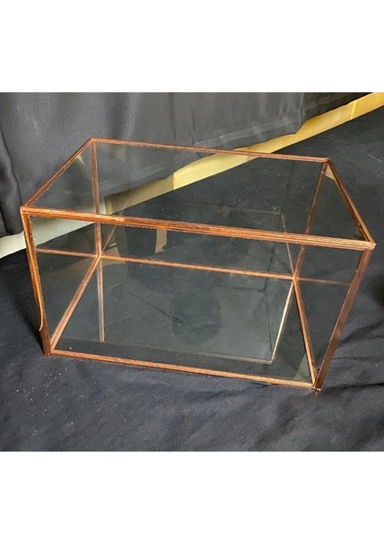 Cam Bakır Rose Söz Nişan Fanusu Sandık Bohça Damat Kalın Cam