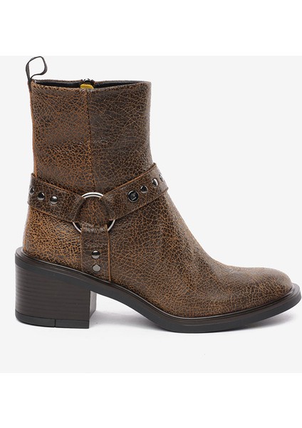 Kadın Kahverengi Hakiki Deri Topuklu Bot 5K2DB35330