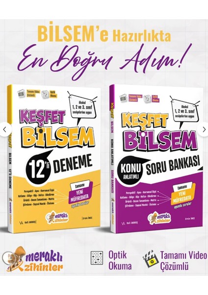 Keşfet Bilsem Konu Anlatımlı Soru Bankası+Bilsem 12'li Deneme Seti(1,2 ve 3.sınıf Seviyelerine Uygun)
