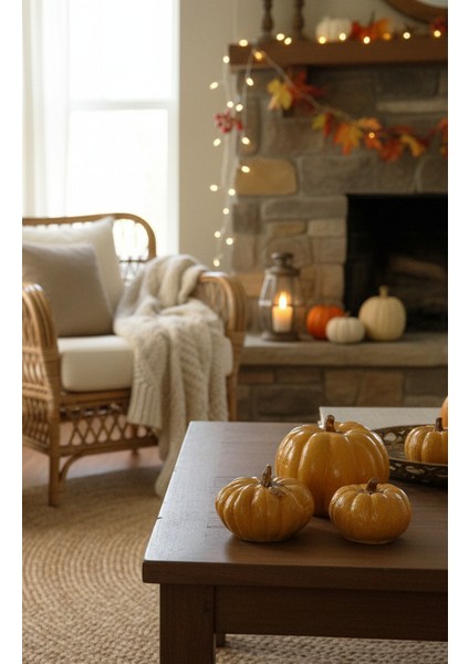 Balkabağı 3'lü Set,biblo, Ev Dekorasyon, Obje, Bohem, Tasarım, Sunum,