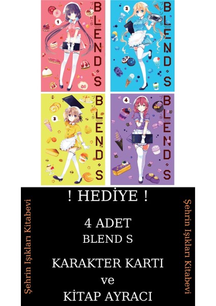 Blend S 1-2-3-4 Manga Seti (4 Kitap) / 4 Adet Blend S Karakter Kartı ve Kitap Ayracı Hediye
