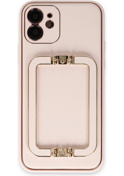 Iphone 12 Kılıf Coco Elit Kapak - Pudra