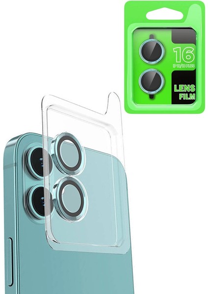 Iphone 16 Plus Raze Metal Kamera Lens - Turkuaz
