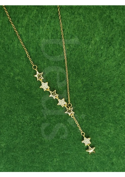 - Kayan Yıldız Detaylı Gold Kaplama Çelik Kolye fiyatları