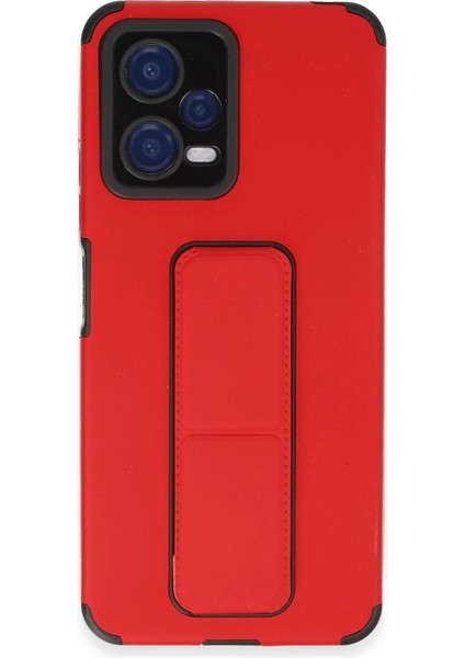 Xiaomi Poco X5 5g Kılıf Mega Standlı Silikon - Kırmızı
