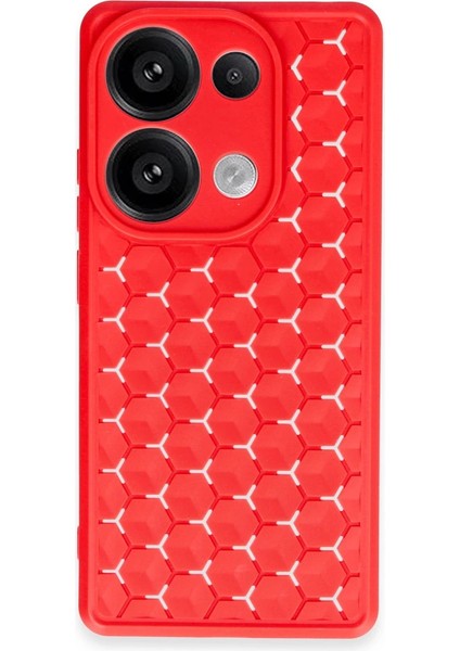 Newface Xiaomi Redmi Note 13 Pro 4g Kılıf Petek Silikon Kapak - Kırmızı