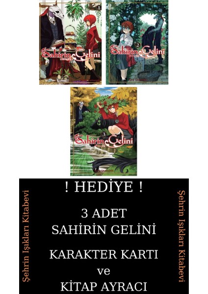 Sahirin Gelini 1-2-3 Manga Seti (3 Kitap) / 3 Adet Sahirin Gelini Karakter Kartı ve Kitap Ayracı Hediye