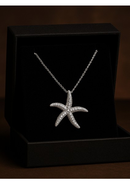 925 Ayar Gümüş Zirkon Taşlı Deniz Yıldızı Kolye – Fitliva fiyatları