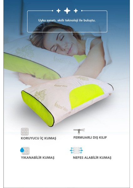 2 Adet Gold Serisi Visco Ortopedik Yastık,hava Kanallı Aloevera Kumaşlı Terleme Önleyici Boyun Destekli Yastık fiyatları