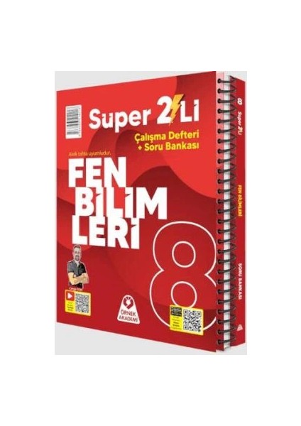 8.sınıf Fen Bilimleri Süper 2 Li Çalışma Defteri +Soru Bankası Örnek Akademi