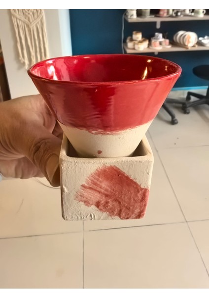 El Yapımı 6 Parça Renk Üçlüsü Seramik Konik Fincan & Küp Tabağı – 90 ml (Kırmızı-Mor-Sarı)- Espresso Fincanı -3 Renkli Konik Fincan Seti - Hediye Espresso Fincan Seti indirimleri