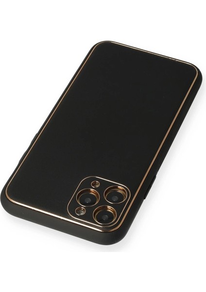 Iphone 11 Pro Max Kılıf Coco Deri Silikon Kapak - Siyah modelleri