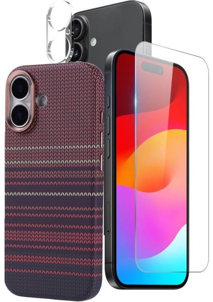 iPhone 17 Kılıf Nekst Multi 3lü Karbon Set Kılıf Ekran Koruyucu Kamera Koruyucu