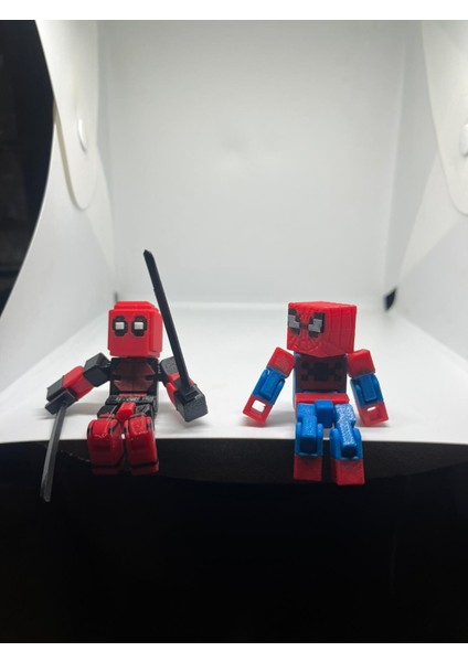 Öümcek Adam-Deadpool Minecrafttemalı Hareket Eklemli Oyuncak Figür fırsatları