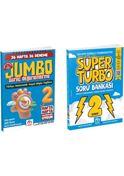 2. Sınıf Soru Bankas+ Jumbo Haftalık Deneme 2 Kitap(Güncel Baskı Maarif Model)