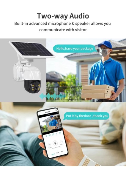 Wifi Uygulamalı Gece Görüşlü Solar Güneş Enerjili Kamera Akıllı Dış Mekan Güvenlik Kamer fiyatları