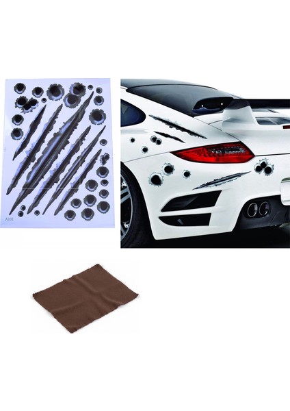Araç Sticker Seti Yara Bere Oto Sticker Yara Şeklinde 3D