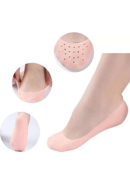 1 Çift Silikon Hava Alır Patik Silikon Ayak -Topuk Koruyucu Nemlendirici modelleri