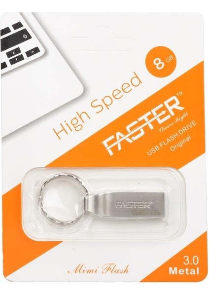 8 GB Metal USB Flash Bellek