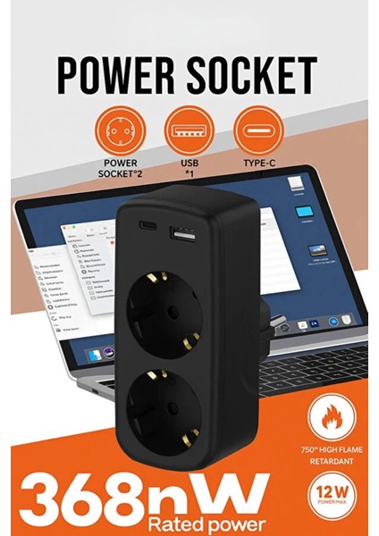 Çoklu Priz Yüksek Gerilim Korumalı 2’li Priz 1xusb 1xtype-C Çıkışlı Grup Priz Çoğaltıc modelleri