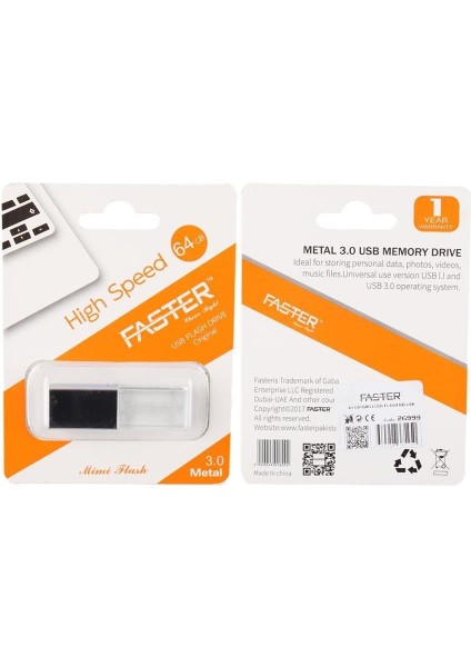 64 GB Mimi Serisi USB 3.0 Yüksek Hızlı Mavi Işıklı Metal Flash Bellek fırsatları