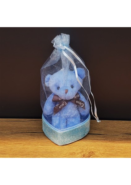 Mavi Hediyelik Kese Içinde Ayıcık