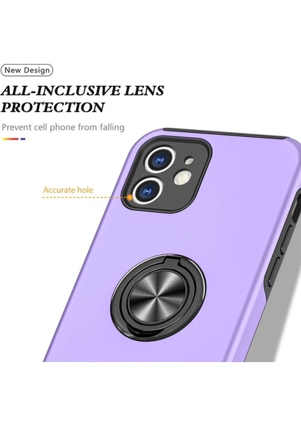 Iphone 12 Kılıf Elit Yüzüklü Kapak - Mor fiyatları