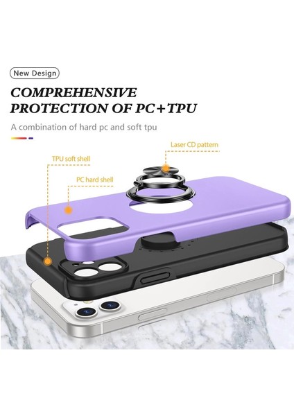 Iphone 12 Kılıf Elit Yüzüklü Kapak - Mor fırsatları