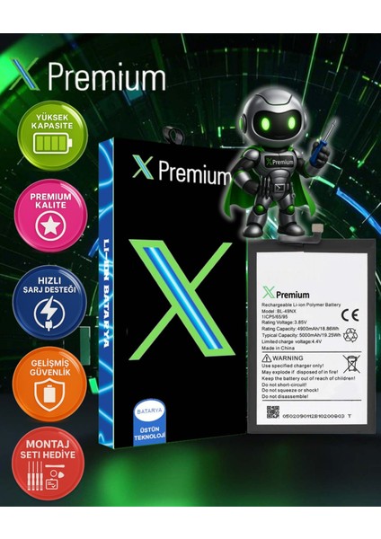 Xpremium Infinix Smart 8 Pro Uyumlu Batarya Pil Süper Yüksek Kalite 5000 Mah BL-49NX