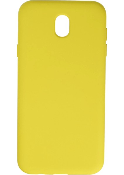 Samsung Galaxy J7 Pro / J730 Kılıf Nano Içi Kadife Silikon - Sarı