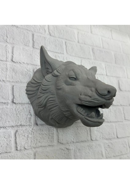 Buğz Gri Kurt Duvar Dekoru Asılabilir Dekoratif Heykel Tasarım fiyatları