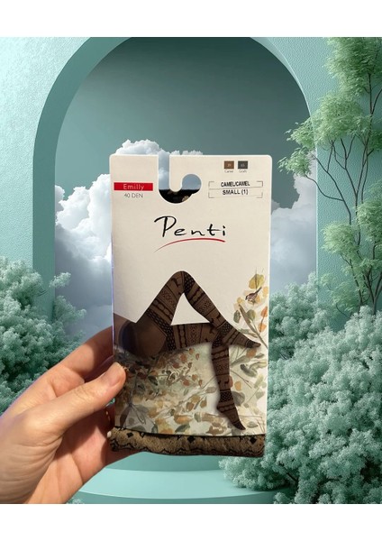 Emily 40 Den Geyik ve Kış Konsept Tasarımlı Pamuk Ağlı Desenli Külotlu Çorap fiyatları