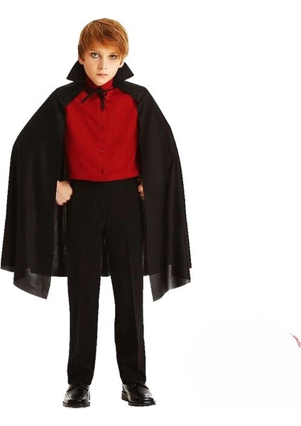 Siyah Yakalı Pelerin - Vampir Pelerin - Dracula Pelerin 90 cm