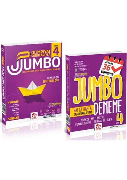 Eğitim Yayınları 4. Sınıf Olimpiyat Sorularıyla Jumbo + Tüm Dersler Deneme (2 Kitap)