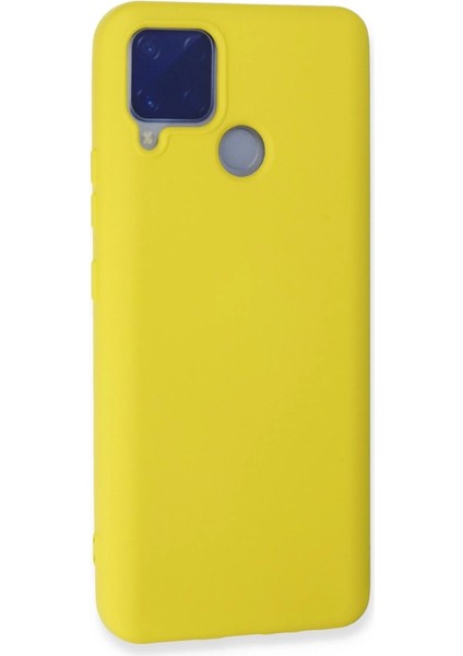 Realme C15 Kılıf Nano Içi Kadife Silikon - Sarı modelleri