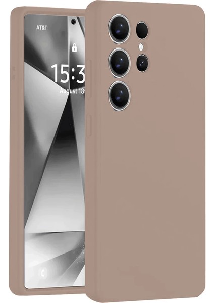 Samsung Galaxy S25 Ultra Kılıf Nano Içi Kadife Silikon - Pudra