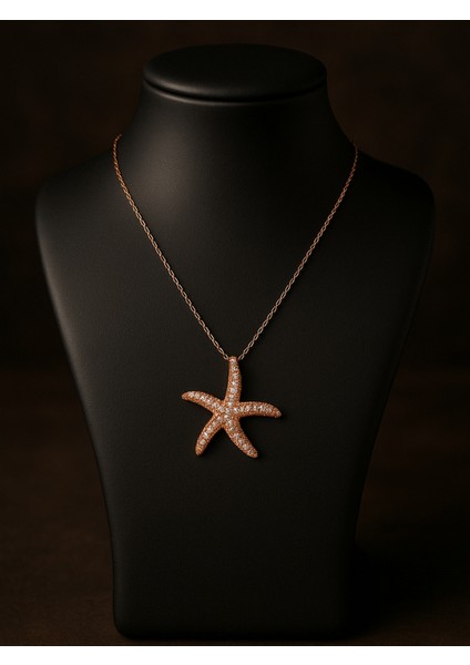 925 Ayar Gümüş Zirkon Taşlı Deniz Yıldızı Kolye – Fitliva